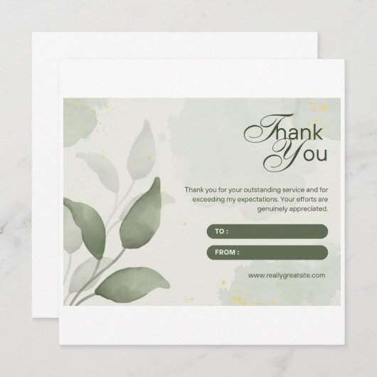 visitekaartje bedankkaart (Voorkant / Achterkant)