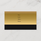 Visitekaartje bedrijf Elegant Black Gold (Achterkant)
