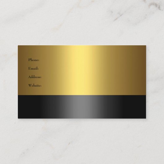 Visitekaartje bedrijf Elegant Black Gold (Achterkant)