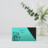 Visitekaartje bedrijf Elegant Blauwgroen Black Flo (Staand voorkant)