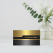 Visitekaartje Bedrijf Elegant Zwart Goud (Staand voorkant)