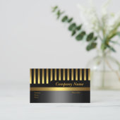 Visitekaartje bedrijf Stripe Black Gold (Staand voorkant)