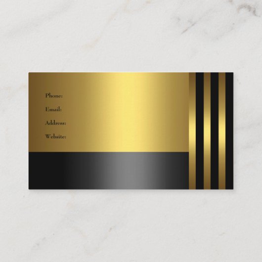 Visitekaartje bedrijf Stripe Black Gold (Achterkant)
