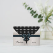 Visitekaartje Beige Black Bow (Staand voorkant)