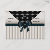 Visitekaartje Beige Black Bow (Achterkant)