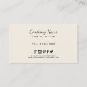 Visitekaartje beige en grijze bloemen (Achterkant)