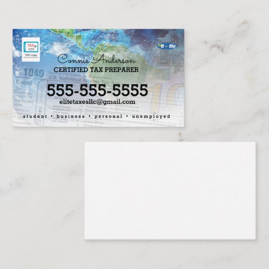 Visitekaartje belastingbedrijf (Voorkant / Achterkant)