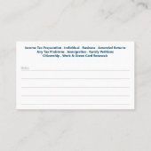 Visitekaartje belastingvoorbereiding (preparer) (Achterkant)