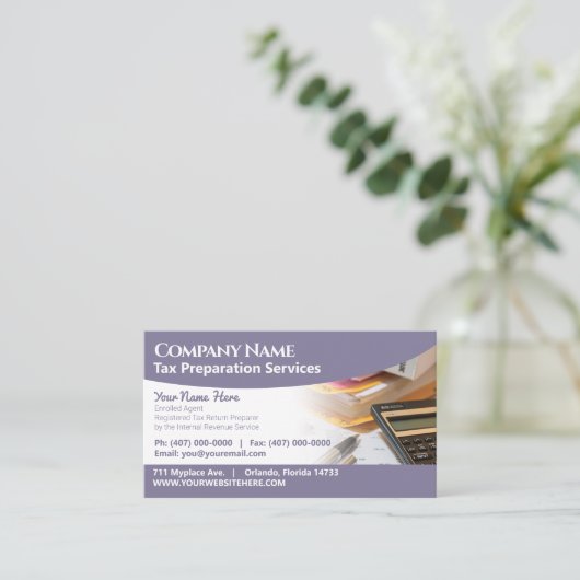 Visitekaartje belastingvoorbereiding (preparer) (Staand voorkant)