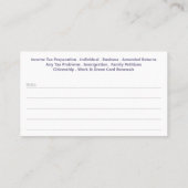 Visitekaartje belastingvoorbereiding (preparer) (Achterkant)