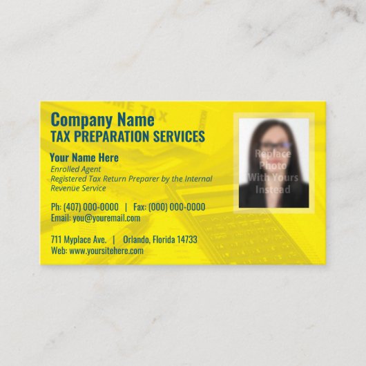 Visitekaartje belastingvoorbereiding (Preparer) fo (Voorkant)