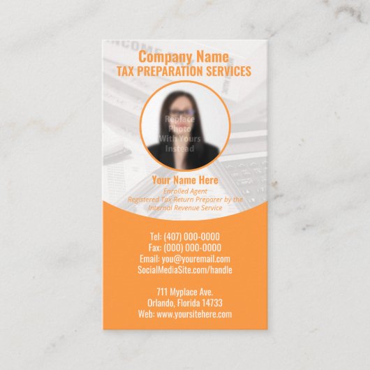 Visitekaartje belastingvoorbereiding (Preparer) fo (Voorkant)