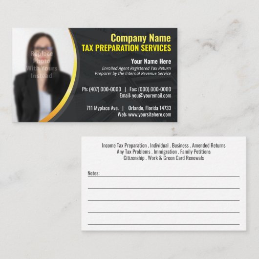 Visitekaartje belastingvoorbereiding (Preparer) Fo (Voorkant / Achterkant)