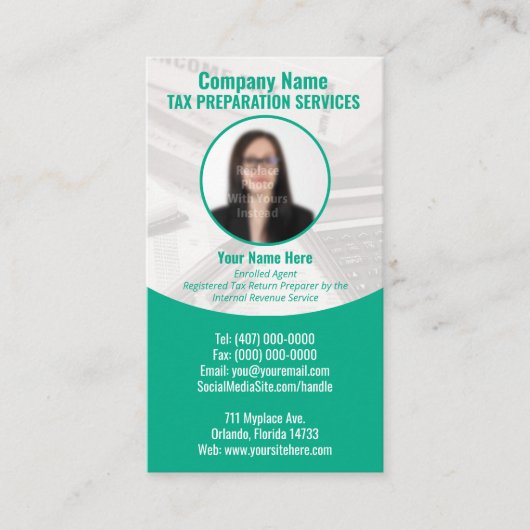 Visitekaartje belastingvoorbereiding (Preparer) fo (Voorkant)