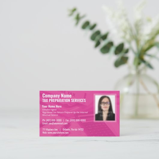 Visitekaartje belastingvoorbereiding (Preparer) fo (Staand voorkant)