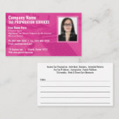 Visitekaartje belastingvoorbereiding (Preparer) fo (Voorkant / Achterkant)