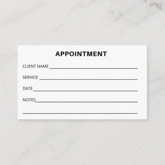 Visitekaartje BENOEMING Visitekaartje. (Achterkant)