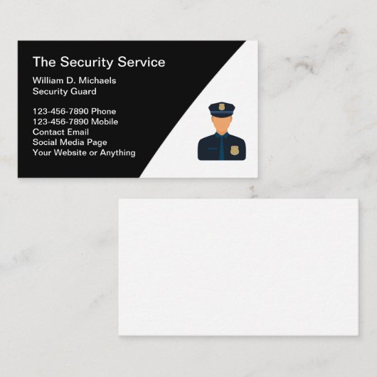Visitekaartje Beveiligingsdiensten Moderne Sjabloo (Voorkant / Achterkant)