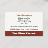 Visitekaartje bietwijn en gedistilleerde dranken. (Achterkant)