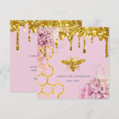 visitekaartje bij en bloemen kaart (Voorkant / Achterkant)