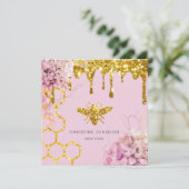 visitekaartje bij en bloemen kaart (Staand voorkant)