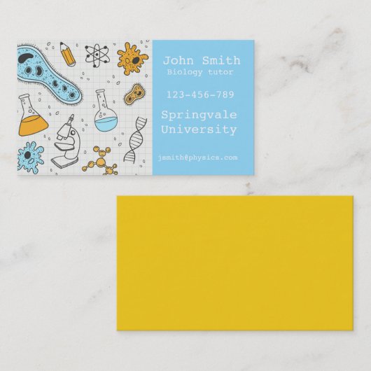 Visitekaartje biologie wetenschappen (Voorkant / Achterkant)