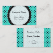 Visitekaartje Black en Turquoise Polka Dot (Voorkant / Achterkant)