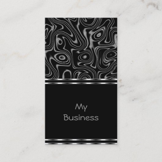 Visitekaartje Black Faux Silk (Voorkant)