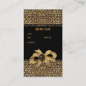 Visitekaartje Black Leopard Animal Gold Bow Jewel (Achterkant)