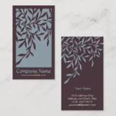 Visitekaartje bladeren (blauw) (Voorkant / Achterkant)