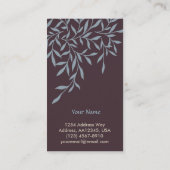 Visitekaartje bladeren (blauw) (Achterkant)