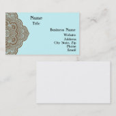 Visitekaartje Blauw en bruin Henna (Voorkant / Achterkant)