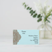 Visitekaartje Blauw en bruin Henna (Staand voorkant)