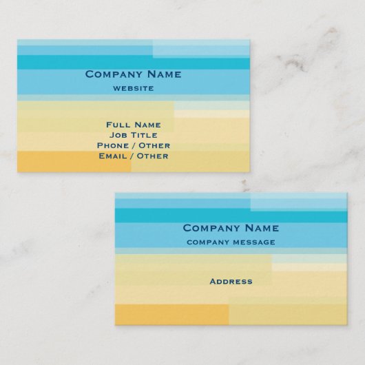 Visitekaartje Blauw en geel kleurenblok (Voorkant / Achterkant)