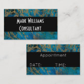 Visitekaartje/blauw en goudmarmer afsprakenkaartje (Voorkant / Achterkant)