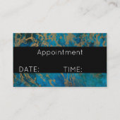 Visitekaartje/blauw en goudmarmer afsprakenkaartje (Achterkant)