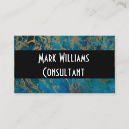 Visitekaartje/blauw en goudmarmer afsprakenkaartje