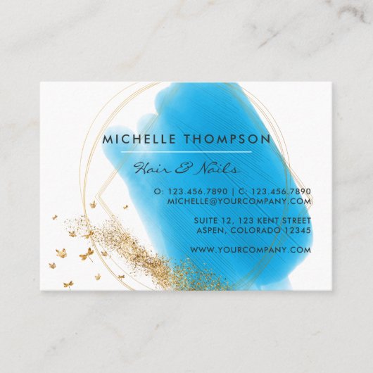 Visitekaartje Blauw- en goudpenselen (Voorkant)