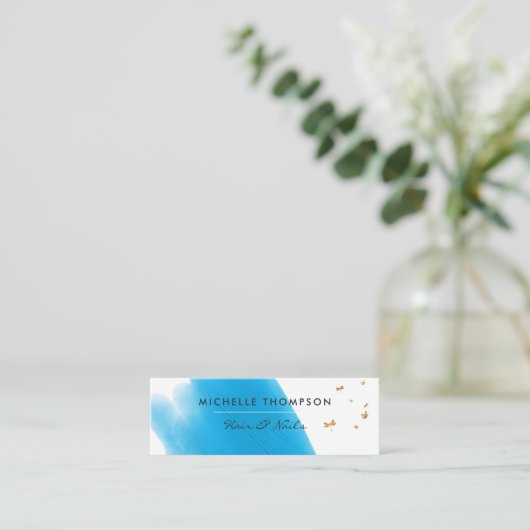 Visitekaartje Blauw- en goudpenselen (Staand voorkant)