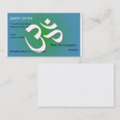 Visitekaartje blauw en groen OM-symbool (Voorkant / Achterkant)