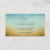 Visitekaartje Blauw en Ocher Omber Bonsai Motif (Achterkant)