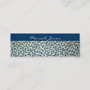 Visitekaartje Blauw en wit Floral Skinny Profile