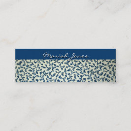 Visitekaartje Blauw en wit Floral Skinny Profile