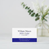Visitekaartje Blauw en wit monogram (Staand voorkant)