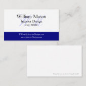 Visitekaartje Blauw en wit monogram (Voorkant / Achterkant)
