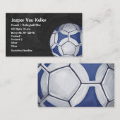 Visitekaartje Blauw en wit Voetbal (Voorkant / Achterkant)