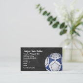 Visitekaartje Blauw en wit Voetbal (Staand voorkant)