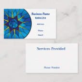 visitekaartje "Blauw Glas in lood" (Voorkant / Achterkant)