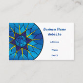 visitekaartje "Blauw Glas in lood" (Voorkant)