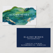 Visitekaartje Blauw groen en goudplatter (Voorkant / Achterkant)